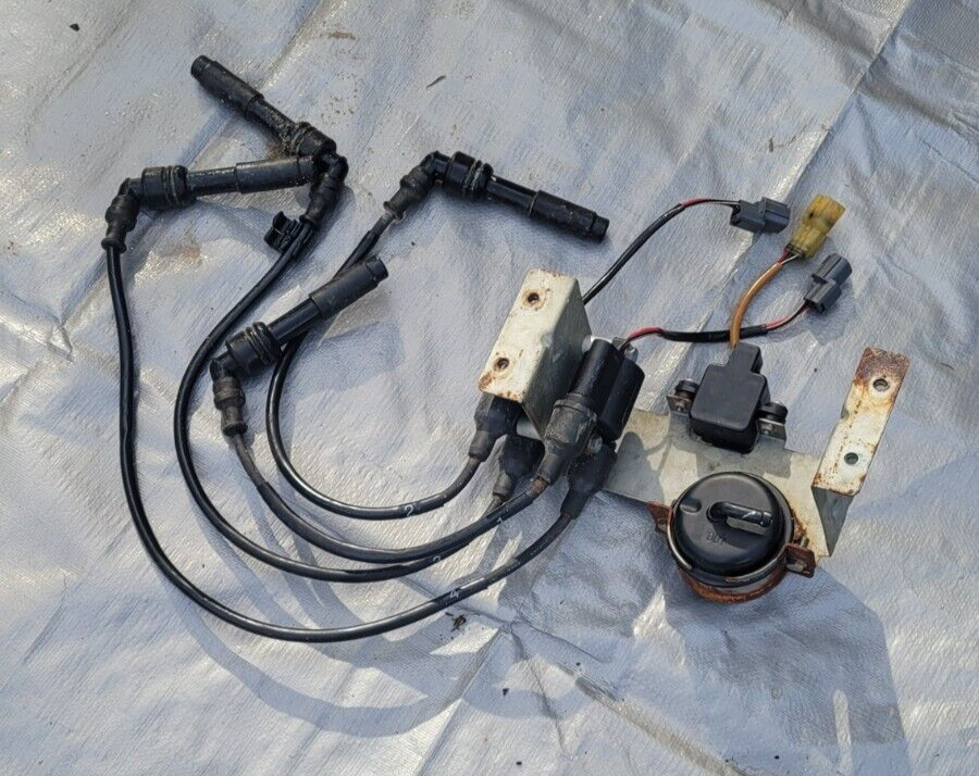 2006 STX-15F Ignition Coils Set Pack W/ Spark Plug Wire Caps & Bracket