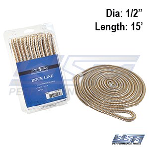 WSM Dock Line 1/2” x 15′ Nylon Gold