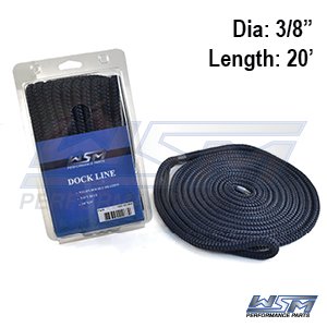 WSM Dock Line 3/8” x 20′ Nylon Navy Blue
