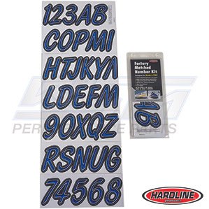 Hardline Boat Lettering Registration Kit 3 in. – 400 Blue/Black