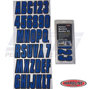 Hardline Boat Lettering Registration Kit 3 in. – 320 Blue/Black