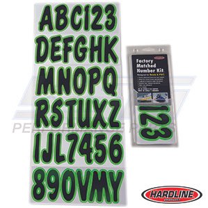 Hardline Boat Lettering Registration Kit 3 in. – 200 Black/Kiwi Green