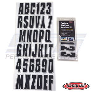 Hardline Boat Lettering Registration Kit 3 in. – 320 Black/Silver