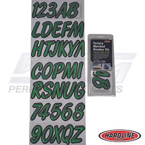 Hardline Boat Lettering Registration Kit 3 in. – 400 Kiwi Green/Black