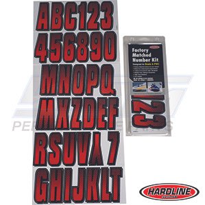 Hardline Boat Lettering Registration Kit 3 in. – 300 Red/Black