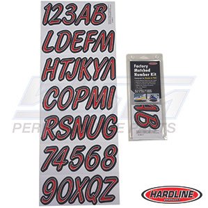 Hardline Boat Lettering Registration Kit 3 in. – 400 Red/Black