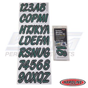 Hardline Boat Lettering Registration Kit 3 in. – 400 Forest green/Black