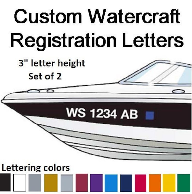 Boat Jet Ski Registration Number Sticker Decals