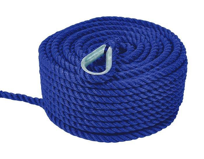 Yamaha Greenfield 3-Braid Nylon Anchor Line – Blue