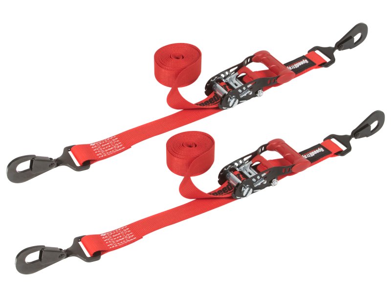 SpeedStrap 1 1/2In x 10Ft Ratchet Tie-Down (2 Pack) – Red