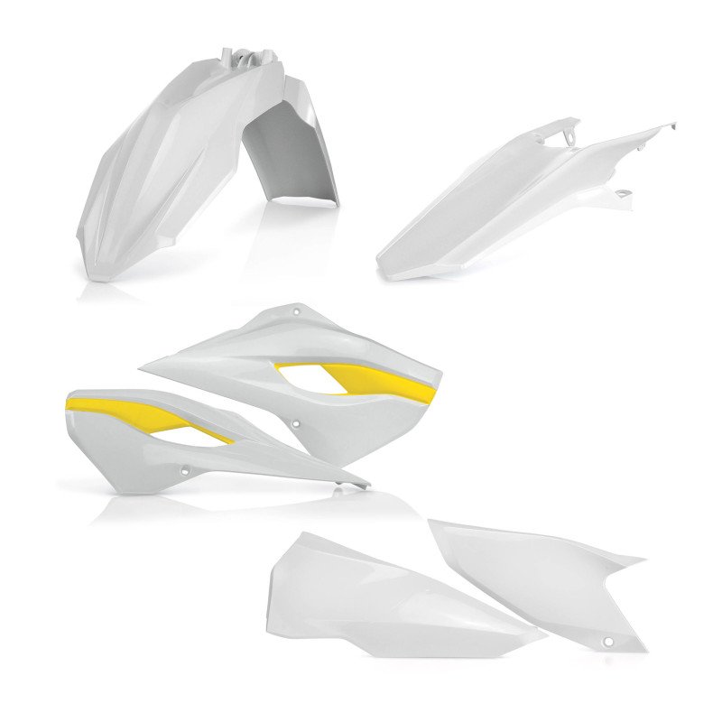 Acerbis 15-16 HusqvarnaTE125-300/ FE250-501 Plastic Kit – White/Yellow Original 15