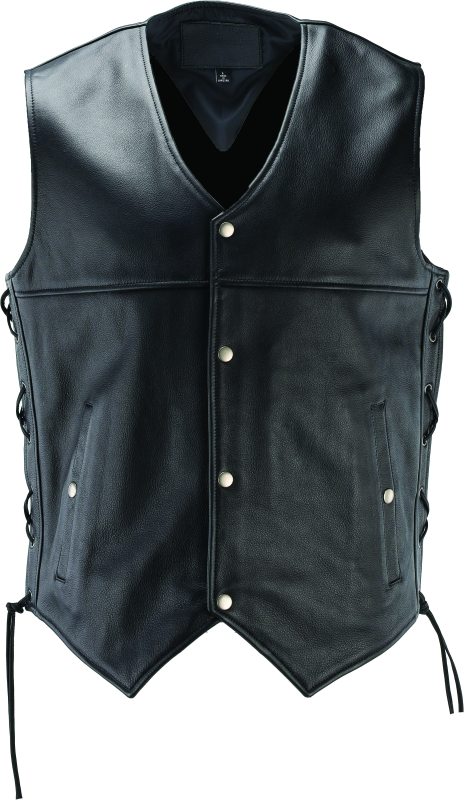 River Road Old Skool Leather Vest Black – Small